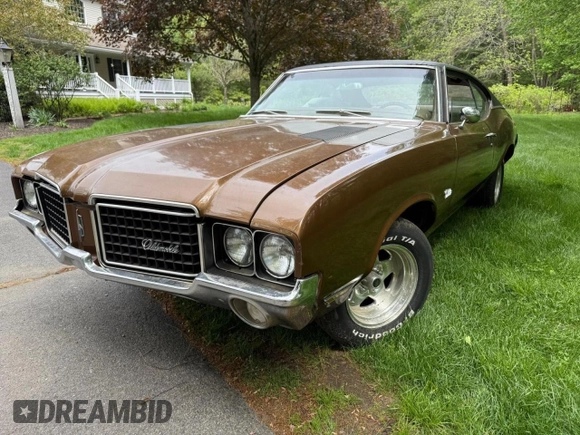1972 Oldsmobile Cutlass z VIN 3F87H2G149401, wystawiony jako Copart lot #58824075 z przebiegiem 19 878 mil mil oraz Tytuł czysty. Historia ofert i sprzedaży dostępna na DreamBid. Obrazek 2.
