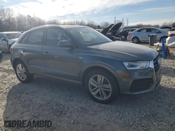 2018 Audi Q3 Premium with VIN WA1BCCFS1JR000879, listed as a Copart auction lot 47221015 with 18,464 mi miles and Salvage title. Bid and sale history available at DreamBid. Image 4.