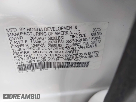 2024 Acura MDX w/A-Spec Package z VIN 5J8YE1H06RL011032, wystawiony jako IAAI lot #42308596 z przebiegiem 9 201 mil mil oraz . Historia ofert i sprzedaży dostępna na DreamBid. Obrazek 9.