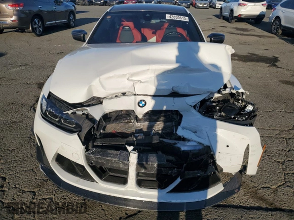 2022 BMW M4 Competition z VIN WBS33AZ09NCJ20276, wystawiony jako Copart lot #42850615 z przebiegiem Nie podano mil oraz Szkoda całkowita • Salvage title. Historia ofert i sprzedaży dostępna na DreamBid. Obrazek 5.