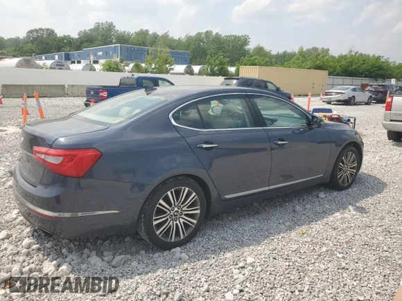 2014 Kia Cadenza Premium z VIN KNALN4D70E5167401, wystawiony jako Copart lot #59879075 z przebiegiem 130 894 mil mil oraz Czysty tytuł • Clean title. Historia ofert i sprzedaży dostępna na DreamBid. Obrazek 3.