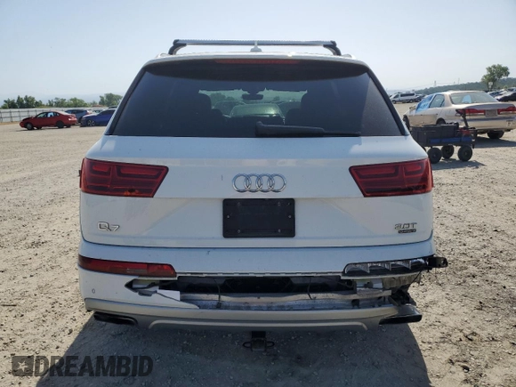 2017 Audi Q7 Premium with VIN WA1AAAF74HD025817, listed as a Copart auction lot 56036985 with 130,410 mi miles and Salvage title. Bid and sale history available at DreamBid. Image 6.