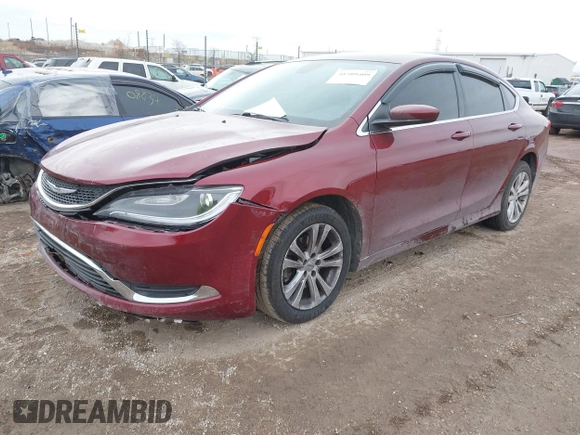 2015 Chrysler 200 Limited with VIN 1C3CCCAB4FN686369, listed as a IAAI auction lot 41509409 with 143,242 mi miles. Bid and sale history available at carsss.com. Image 2.