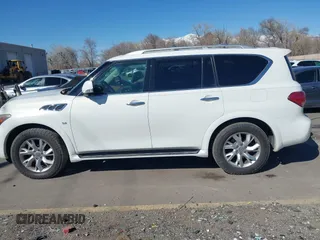 2014 Infiniti QX80 with VIN JN8AZ2NE8E9064773, listed as a IAAI auction lot 41902629 with 142,331 mi miles. Bid and sale history available at carsss.com. Image 14.