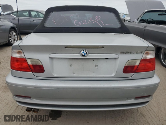 2003 BMW 3 Series 325Ci with VIN WBABS33423PG92549, listed as a Copart auction lot 76874284 with 0 mi miles and Salvage Title. Bid and sale history available at carsss.com. Image 6.