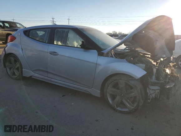 2013 Hyundai Veloster Turbo with VIN KMHTC6AE7DU105341, listed as a Copart auction lot 88179185 with Not provided miles and Salvage title. Bid and sale history available at DreamBid. Image 4.