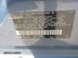 2012 Toyota RAV4 Limited с VIN 2T3DK4DV1CW093359, выставлен на аукционе IAAI как лот 42433686 с пробегом Не указан миль и . История ставок и продаж доступна на DreamBid. Изображение 9.