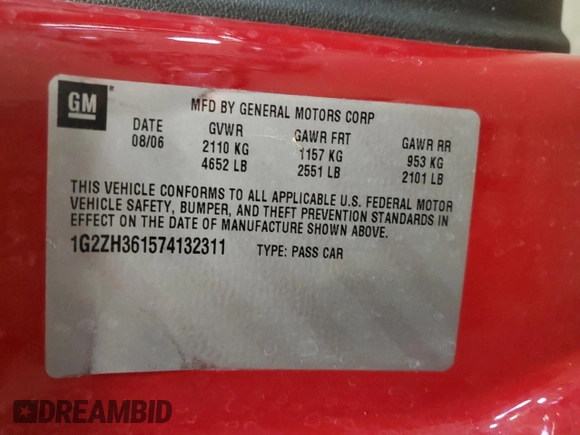 2007 Pontiac G6 GT with VIN 1G2ZH361574132311, listed as a Copart auction lot 66344434 with 0 mi miles and Salvage Title. Bid and sale history available at carsss.com. Image 15.