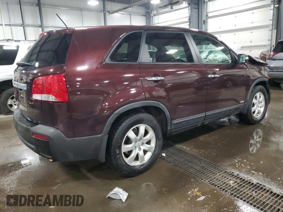 2013 Kia Sorento LX with VIN 5XYKTDA69DG397718, listed as a Copart auction lot 47361555 with 99,280 mi miles and Salvage Title. Bid and sale history available at carsss.com. Image 3.
