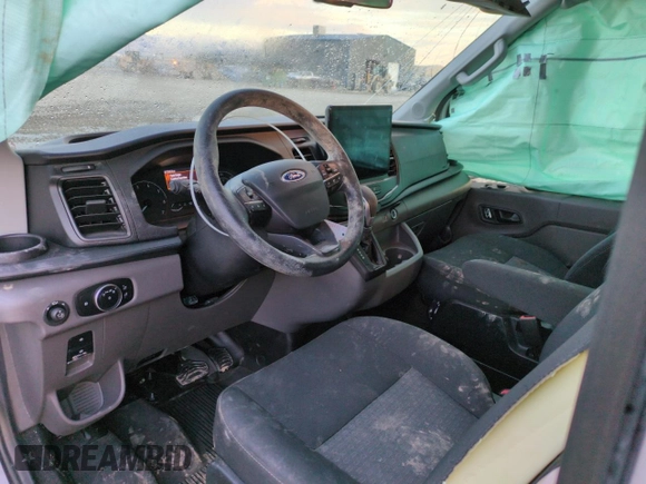 2023 Ford Transit with VIN 1FTBR2DG3PKA80135, listed as a Copart auction lot 46504465 with 21,334 mi miles and Salvage title. Bid and sale history available at DreamBid. Image 8.