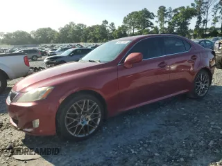 2007 Lexus IS 350 with VIN JTHBE262775013838, listed as a Copart auction lot 58887755 with 216,559 mi miles and Salvage title. Bid and sale history available at DreamBid. Image 1.