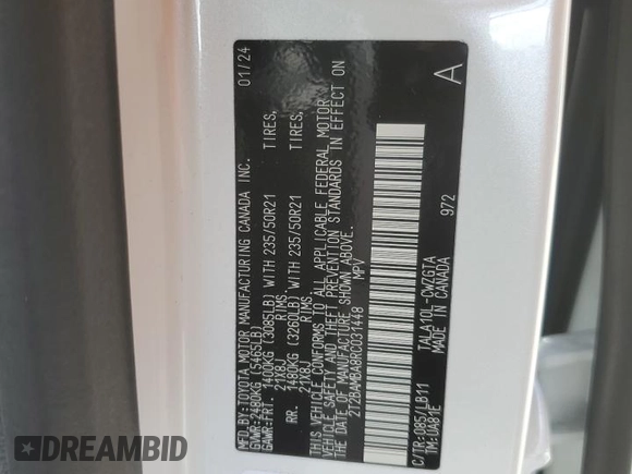2024 Lexus RX 350 с VIN 2T2BAMBA8RC031448, выставлен на аукционе Copart как лот 52423105 с пробегом 11 070 миль миль и Списание • Salvage title. История ставок и продаж доступна на DreamBid. Изображение 15.