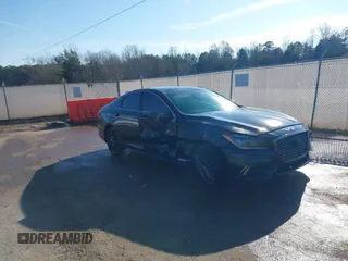2019 Genesis G80 3.3T Sport with VIN KMTFN4JB6KU326255, listed as a IAAI auction lot 41154949 with 74,524 mi miles. Bid and sale history available at carsss.com. Image 1.