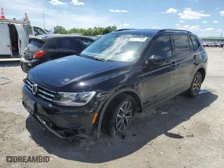 2021 Volkswagen Tiguan S with VIN 3VV1B7AX3MM025109, listed as a Copart auction lot 55198384 with 44,558 mi miles and Salvage Title. Bid and sale history available at carsss.com. Image 1.