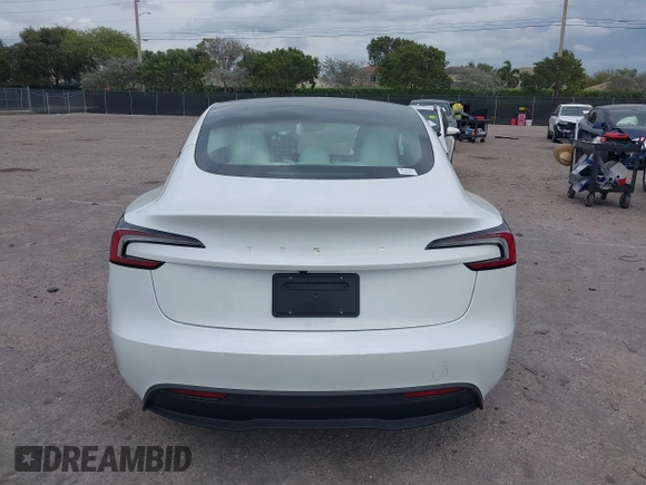 2025 Tesla Model 3 Long Range with VIN 5YJ3E1EA0SF932385, listed as a IAAI auction lot 41772613 with 1,683 mi miles and . Bid and sale history available at carsss.com. Image 16.