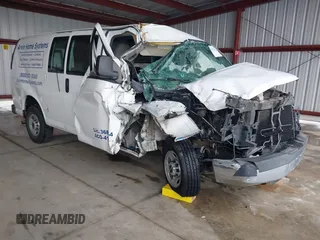 2014 GMC Savana Cargo Van with VIN 1GTW7FCA9E1906226, listed as a IAAI auction lot 41214520 with 120,794 mi miles. Bid and sale history available at carsss.com. Image 1.