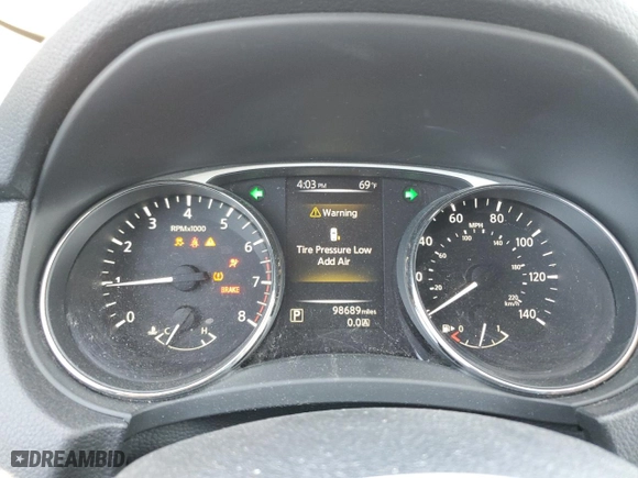 2016 Nissan Rogue SV with VIN KNMAT2MTXGP699408, listed as a Copart auction lot 46663305 with 98,689 mi miles and Salvage Title. Bid and sale history available at carsss.com. Image 9.