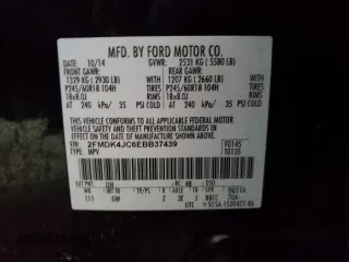 2014 Ford Edge SEL z VIN 2FMDK4JC6EBB37439, wystawiony jako Copart lot #45893485 z przebiegiem 205 209 mil mil oraz Czysty tytuł • Clean title. Historia ofert i sprzedaży dostępna na DreamBid. Obrazek 13.