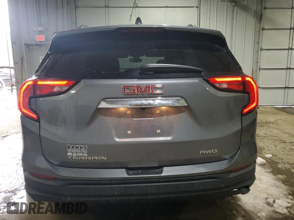 2021 GMC Terrain SLE with VIN 3GKALTEV4ML375503, listed as a Copart auction lot 43544345 with 53,887 mi miles and Salvage Title. Bid and sale history available at carsss.com. Image 6.
