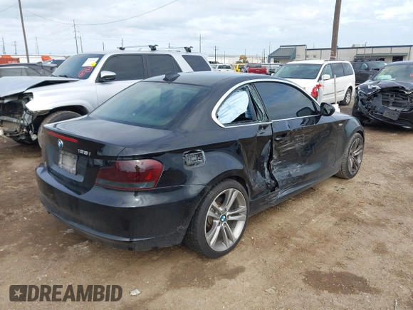 2013 BMW 1 Series 128i with VIN WBAUP7C52DVP24985, listed as a IAAI auction lot 41368682 with 107,294 mi miles and . Bid and sale history available at carsss.com. Image 4.
