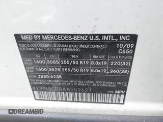 2010 Mercedes-Benz M 350 z VIN 4JGBB8GB8AA559621, wystawiony jako IAAI lot #42016999 z przebiegiem 251 630 mil mil oraz . Historia ofert i sprzedaży dostępna na DreamBid. Obrazek 9.