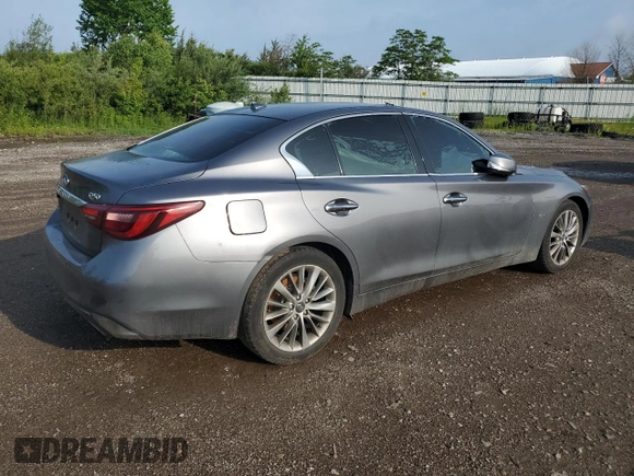 2020 Infiniti Q50 Luxe with VIN JN1EV7AR3LM254928, listed as a Copart auction lot 61452425 with 135,601 mi miles and Salvage title. Bid and sale history available at DreamBid. Image 3.