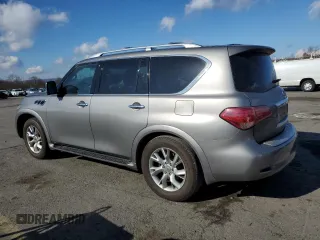 2012 Infiniti QX56 7-passenger with VIN JN8AZ2NE4C9020833, listed as a Copart auction lot 80353974 with 201,872 mi miles and Salvage Title. Bid and sale history available at carsss.com. Image 2.
