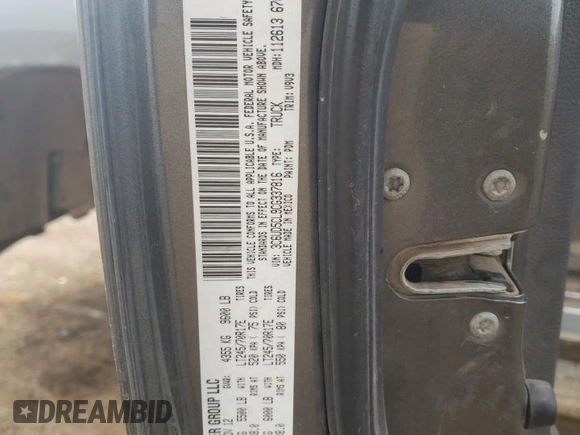 2012 Ram 2500 ST with VIN 3C6UD5CL9CG337816, listed as a Copart auction lot 41705985 with 288,252 mi miles and Salvage Title. Bid and sale history available at carsss.com. Image 12.