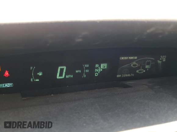 2013 Toyota Prius One with VIN JTDKN3DU4D5692524, listed as a Copart auction lot 66144315 with 259,467 mi miles and Clean title. Bid and sale history available at DreamBid. Image 9.