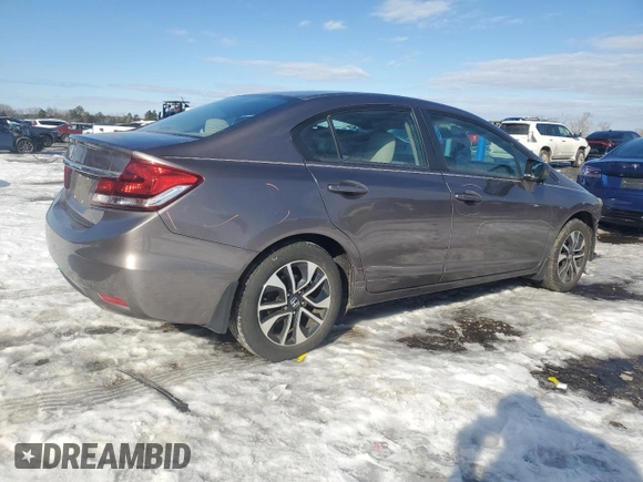 2014 Honda Civic Sedan EX with VIN 19XFB2F85EE269476, listed as a Copart auction lot 41582925 with 88,737 mi miles and Salvage Title. Bid and sale history available at carsss.com. Image 3.