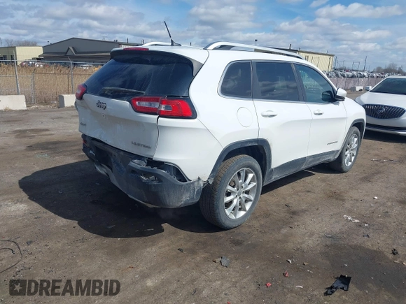 2015 Jeep Cherokee Limited with VIN 1C4PJMDS7FW522581, listed as a IAAI auction lot 41870516 with 143,904 mi miles and . Bid and sale history available at DreamBid. Image 4.