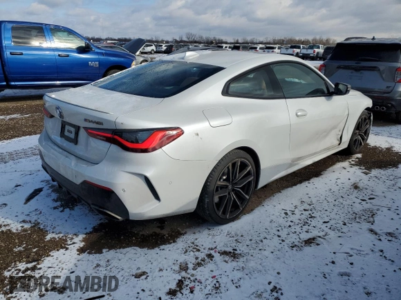 2021 BMW 4 Series M440i xDrive with VIN WBA13AR07MCF79691, listed as a Copart auction lot 88625335 with 35,234 mi miles and Salvage Title. Bid and sale history available at DreamBid. Image 3.