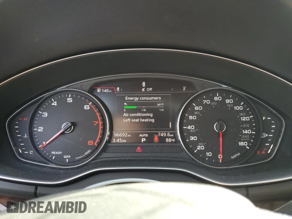 2019 Audi Q5 Premium with VIN WA1ANAFY5K2027737, listed as a Copart auction lot 49252385 with 96,692 mi miles and Salvage Title. Bid and sale history available at carsss.com. Image 9.