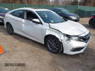 2019 Honda Civic Sedan EX with VIN 19XFC1F34KE018682, listed as a IAAI auction lot 41843545 with 73,992 mi miles. Bid and sale history available at carsss.com. Image 1.