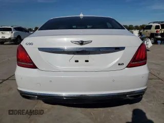 2019 Genesis G90 5.0L Ultimate with VIN KMHG54JH0KU050836, listed as a Copart auction lot 80133504 with 72,720 mi miles and Salvage Title. Bid and sale history available at carsss.com. Image 6.