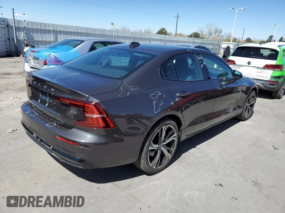 2024 Volvo S60 Plus Dark Theme with VIN 7JRL12TL8RG294538, listed as a Copart auction lot 49538014 with 667 mi miles and Salvage Title. Bid and sale history available at carsss.com. Image 3.