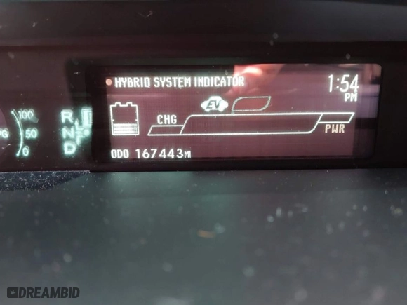 2012 Toyota Prius One with VIN JTDKN3DU4C1591831, listed as a IAAI auction lot 41918102 with 167,443 mi miles. Bid and sale history available at carsss.com. Image 15.