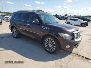 2014 Infiniti QX80 with VIN JN8AZ2ND9E9750604, listed as a Copart auction lot 57026004 with 144,732 mi miles and Clean Title. Bid and sale history available at carsss.com. Image 4.