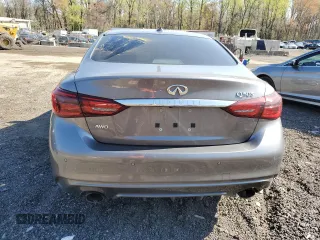 2019 Infiniti Q50 3.0t LUXE with VIN JN1EV7ARXKM590557, listed as a Copart auction lot 41850245 with 57,596 mi miles and Salvage Title. Bid and sale history available at carsss.com. Image 6.