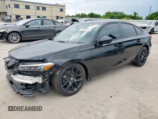 2025 Honda Civic Sport with VIN 2HGFE2F50SH502453, listed as a Copart auction lot 58758345 with 5,108 mi miles and Salvage title. Bid and sale history available at DreamBid. Image 1.