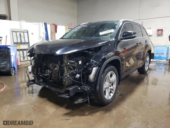 2015 Toyota Highlander Limited with VIN 5TDDKRFH3FS224771, listed as a Copart auction lot 47753875 with 108,068 mi miles and Salvage Title. Bid and sale history available at carsss.com. Image 1.