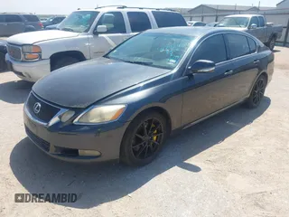 2008 Lexus GS 350 with VIN JTHBE96SX80039065, listed as a IAAI auction lot 41736450 with 202,082 mi miles. Bid and sale history available at carsss.com. Image 2.