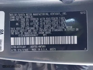 2013 Toyota Venza LE with VIN 4T3ZA3BB8DU068617, listed as a IAAI auction lot 41810117 with 130,164 mi miles. Bid and sale history available at carsss.com. Image 9.