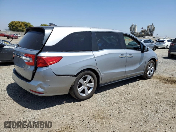 2019 Honda Odyssey EX with VIN 5FNRL6H59KB011858, listed as a Copart auction lot 60272445 with 54,708 mi miles and Salvage title. Bid and sale history available at DreamBid. Image 3.