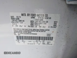 2013 Ford Explorer with VIN 1FM5K8B89DGC94444, listed as a IAAI auction lot 41872722 with 123,172 mi miles and . Bid and sale history available at carsss.com. Image 9.