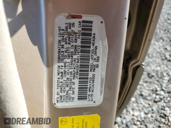 1998 Lexus LS 400 z VIN JT8BH28F9W0116715, wystawiony jako Copart lot #46878775 z przebiegiem 97 170 mil mil oraz Szkoda całkowita • Salvage title. Historia ofert i sprzedaży dostępna na DreamBid. Obrazek 12.