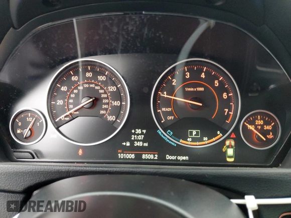 2014 BMW 3 Series 335i with VIN WBA3A9G58ENS64283, listed as a Copart auction lot 44530535 with 101,006 mi miles and Salvage Title. Bid and sale history available at carsss.com. Image 9.