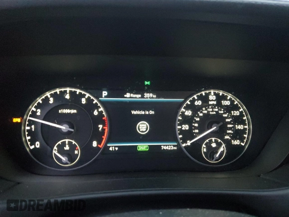 2017 Genesis G90 Premium with VIN KMHG34JA8HU033526, listed as a Copart auction lot 84528214 with 74,423 mi miles and Salvage Title. Bid and sale history available at DreamBid. Image 9.