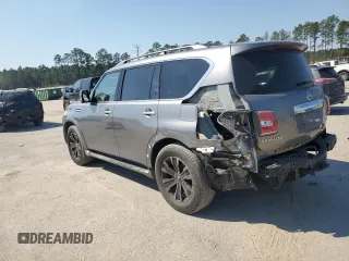 2017 Nissan Armada Platinum with VIN JN8AY2NE2H9707853, listed as a Copart auction lot 46654655 with 69,106 mi miles and Clean Title. Bid and sale history available at carsss.com. Image 2.