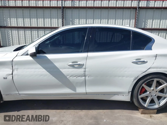 2014 Infiniti Q50 Premium with VIN JN1BV7ARXEM706864, listed as a IAAI auction lot 41787396 with 143,726 mi miles. Bid and sale history available at carsss.com. Image 15.